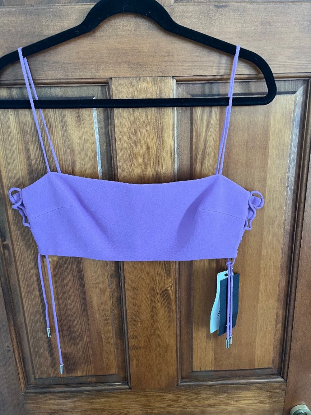 David Koma Lilac Orchid Purple Lace Side Crop Top - NWT